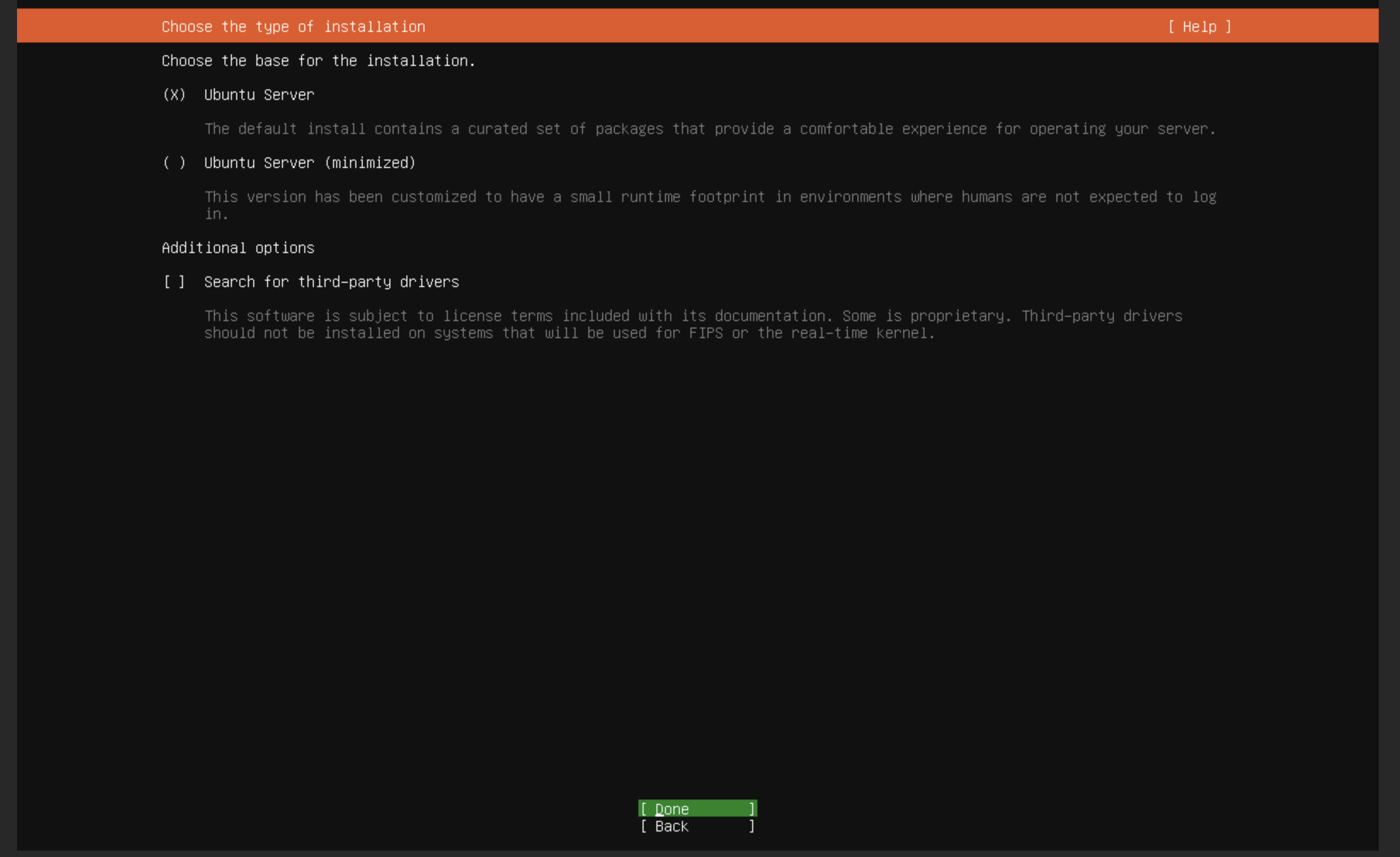 Pilih Ubuntu Server